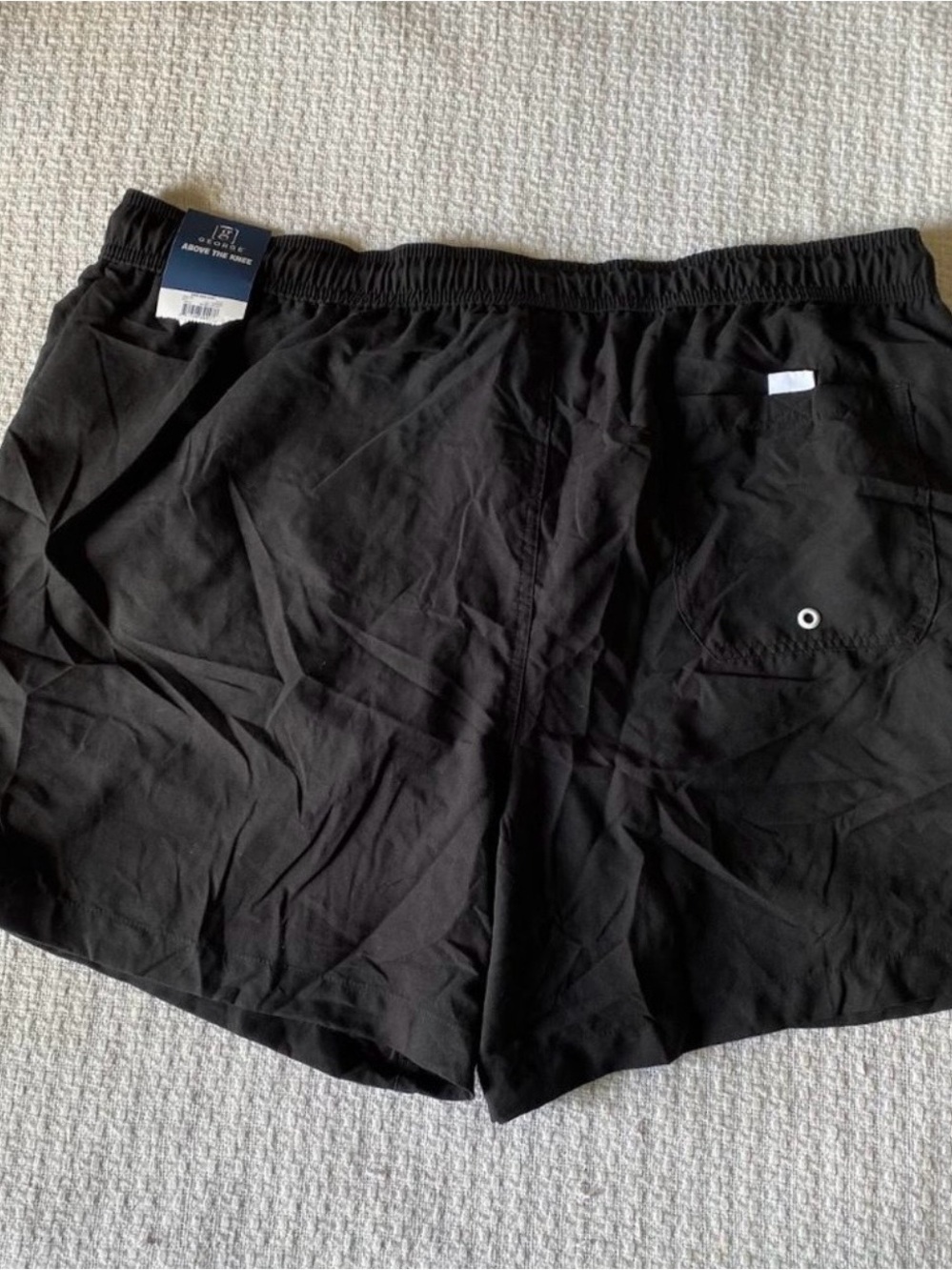 George Black Swim Trunks with Blue Tag